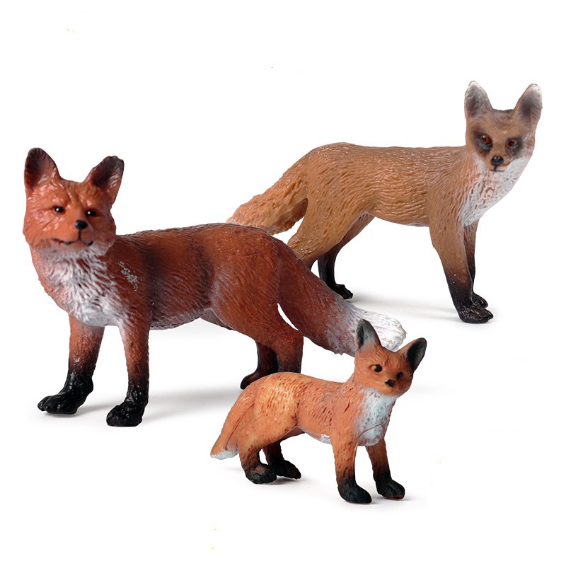 Simulatie Bos Wilde Dieren Model Rode Vos Fawn Reindee Elanden Maned Wolf Action Figure Figurine Miniaturen Educatief Speelgoed