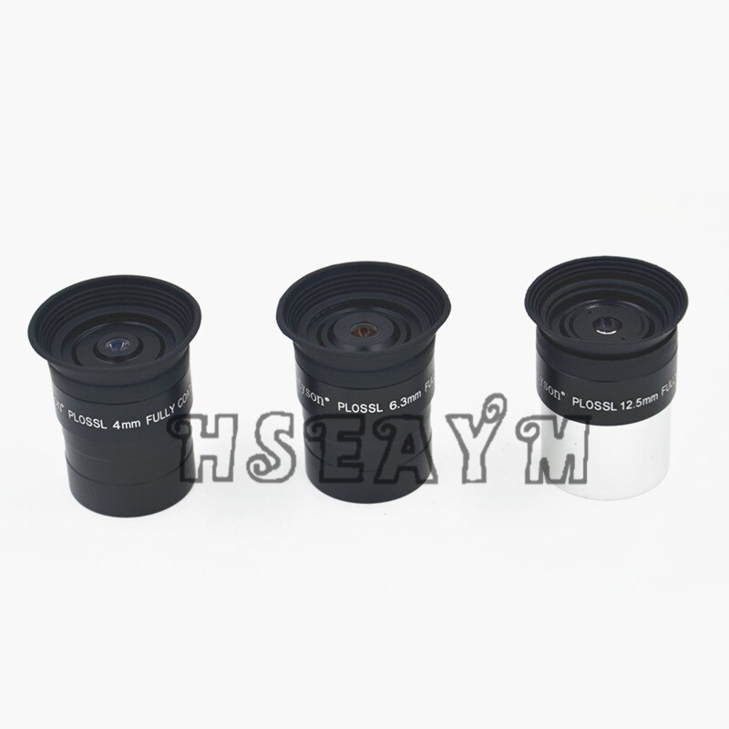HSEAYM PLOSSL 4mm 6.3mm 12.5mm 1.25 cala (31.7mm) szkło optyczne metal teleskop astronomiczny okular okularowy ogniskowa