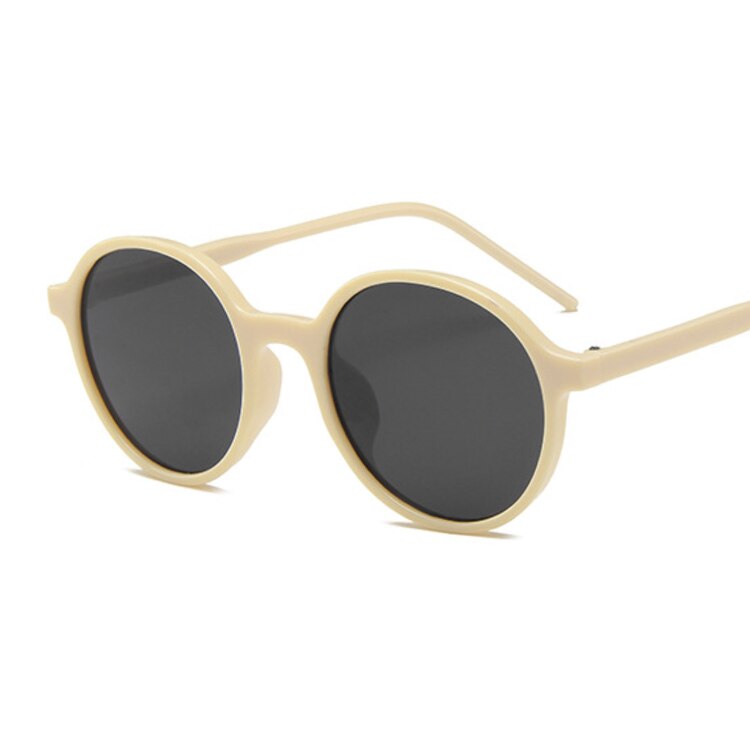Gafas De Sol redondas De mujer De espejo Vintage negro gafas De Sol De De De femenina: Beige Gray