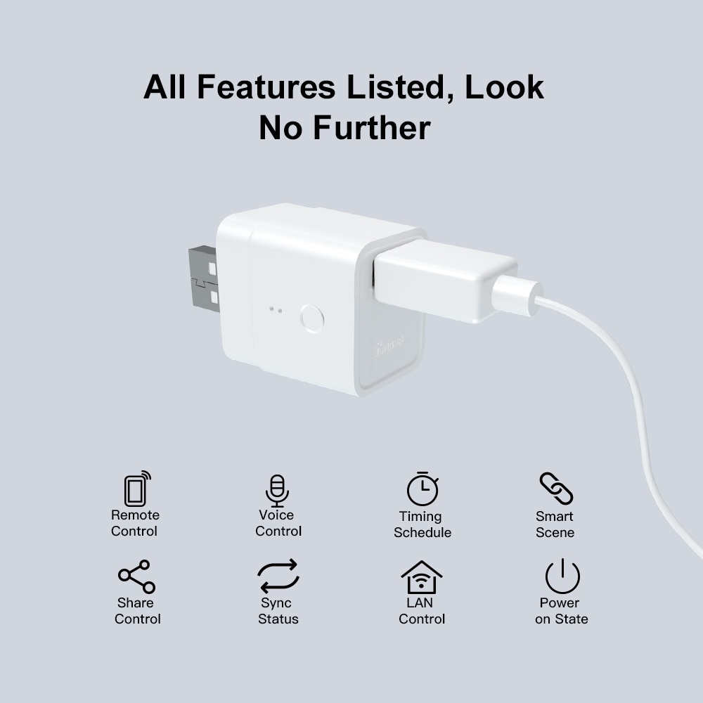 Itead SONOFF Mirco USB 5V Wireless USB Smart Adaptor Make USB Devices Smart via eWeLink APP Remote Control Alexa Google Home