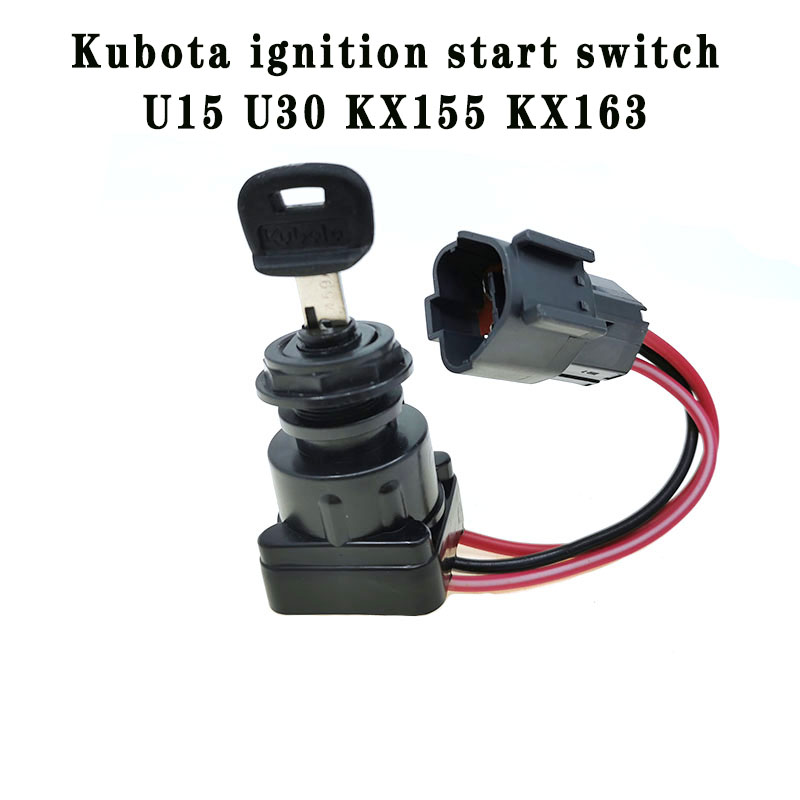 Kubota-interruptor de arranque de motor para U15 U30 KX155 KX163, con llave para conectar cable de alimentación corto