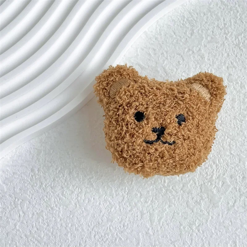 Cute Bear Fur Funny Fluffy Plush Folding Grip Phone Holder for IPhone Samsung Support Tok Socket Pocket Finger Griptok Stand: Silver