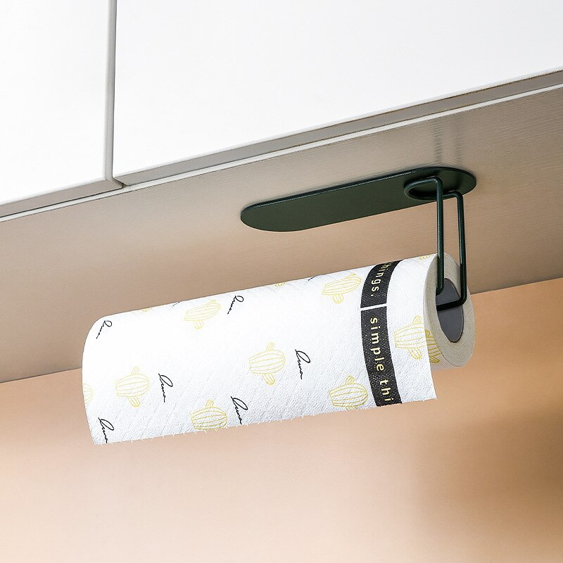Nordisk guld järn pappershanddukshållare väggmonterad förvaringsställ hemorganisatör hylla köksredskap för handdukspapper plastfolie