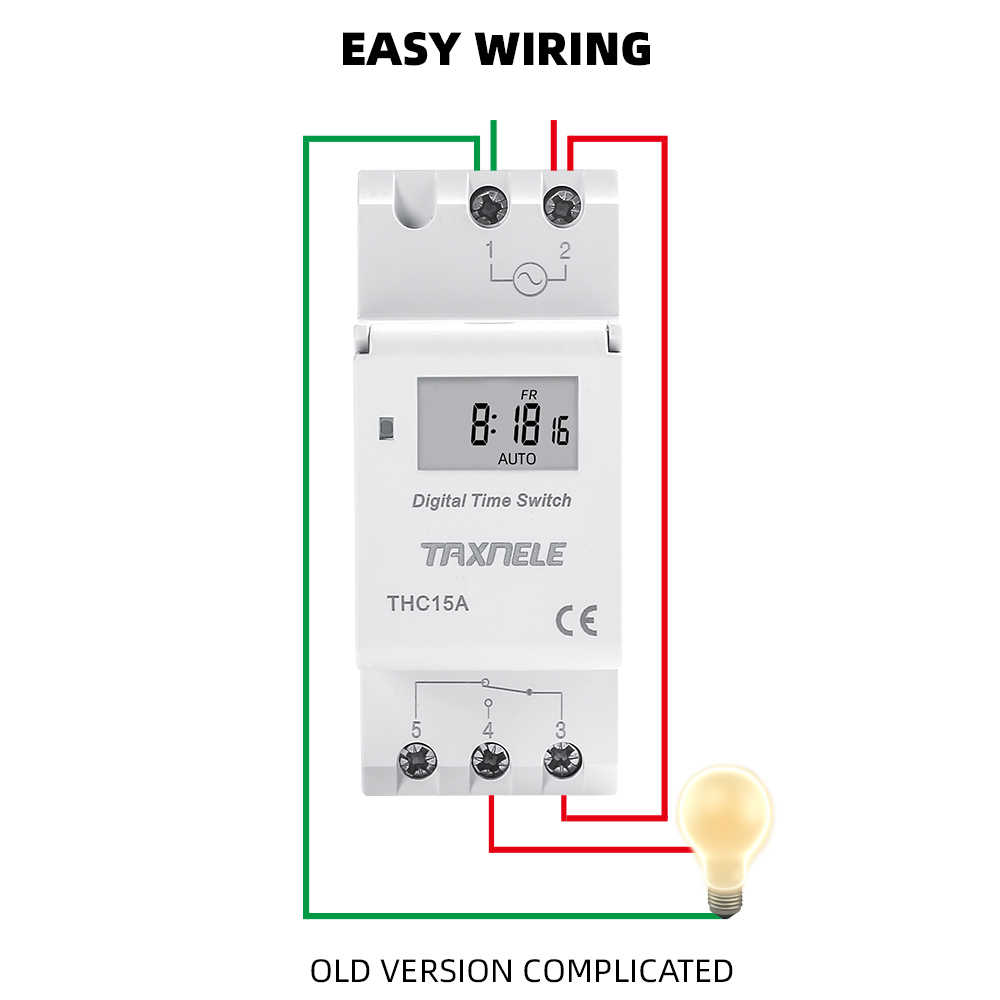 Elektroninen viikoittain 7 päivää ohjelmoitava digitaalinen aikakytkin rele ajastimen ohjaus  ac 220v 230v 12v 24v 48v 16a din-kiskoon kiinnitys thc 15a