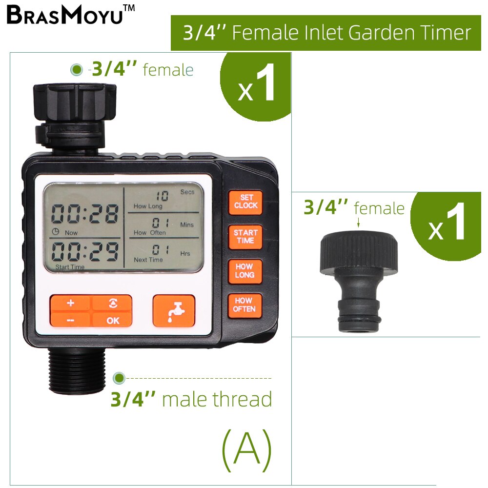 BRASMOYU Electronic Sprinkler Timer Gardens Hose Outdoor Waterproof Automatic System Valve Programmable Controller Irrigation: A