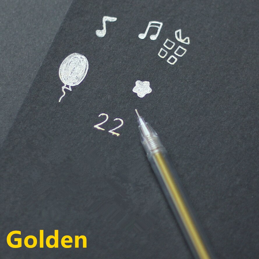 1 Piece Fluorescent Pen Cute Creativity Highlighter Pen Journal Pens Kawaii Art Supplies: Golden