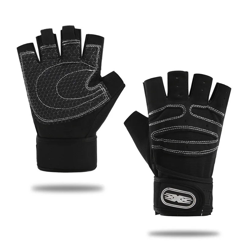 Gymhandschoenen voor heren Dames Fitness Gewichtheffen Polsband Handschoenen Body Building Training Sportoefening Fietshandschoen Schokbestendig: plum / M