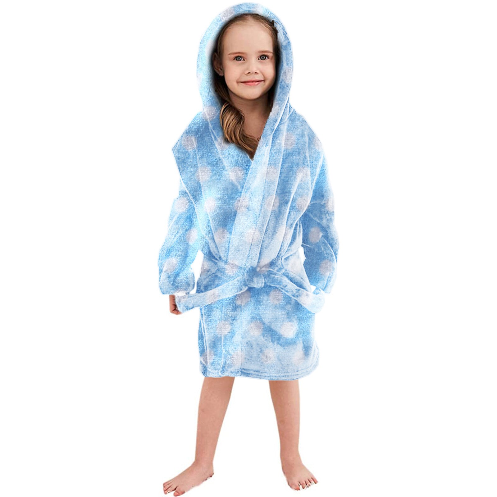 Criança camisola criança meninos meninas moda inverno manter quente com capuz grosso quente flanela roupão noite-roupão pijamas 5-6 roupas