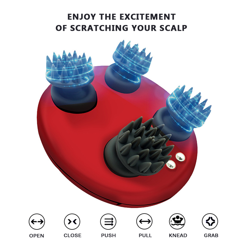 Masajeador de cabeza inteligente con carga eléctrica 3D, masajeador inalámbrico para cuero cabelludo, hombros y cuello, masajeador de tejido profundo