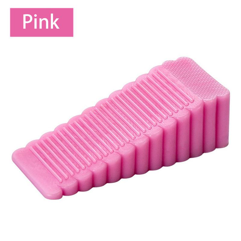 Safety Silicone Door Stop Stoppers Block Wedge Doorstops Door Stopper Home Office Door Rear Retainer Anti-collision Stop: Silver