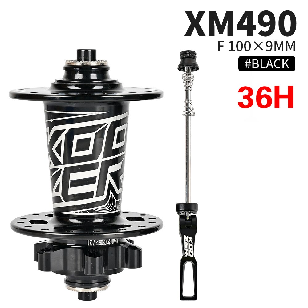 Koozer Bike Hubs 28/32/36 Holes MTB Front Hub Sealed Bearing Hub QR 100x9MM Thru 100x15MM Bicycle Hub For SHIMANO HG 8 -12Speed: 36H 100x9 Black