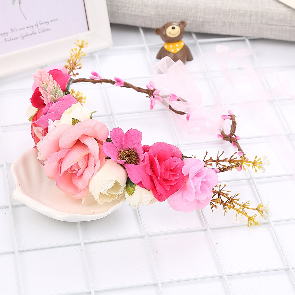 1pc Hot Halloween Rose Blume Krone Stirnband Mexikanische Blume Krone Boho Floral Regenbogen Haar Kopfschmuck für Party Kostüm Hochzeit  15