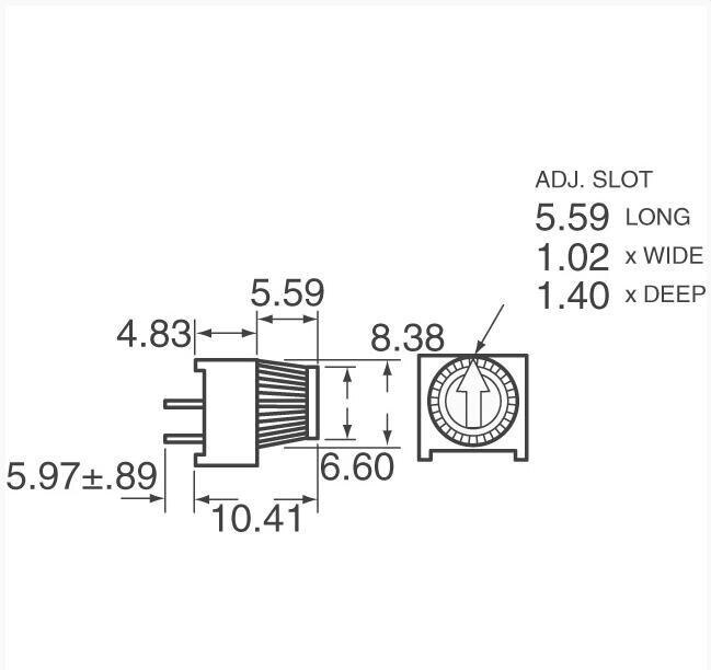 3386P-1-103 10K 1k 2k 5k 10k 20k... 0.5W, 1/2W PC Pins Through Hole Trimmer Potentiometer Cermet 1 Turn Top Adjustment 5PCS/LOT