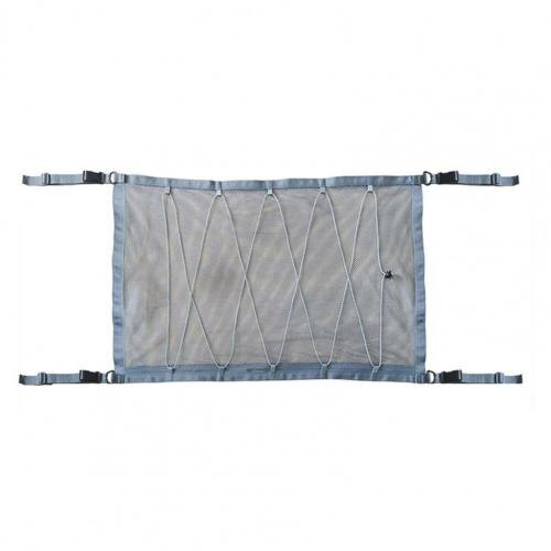 Net Bag Adjustable High Toughness Polyester Zipper Adjustable Drawstring Ceiling Net Pocket for Car: Grey