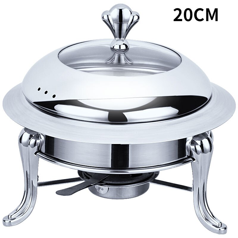 stainless steel alcohol stove household /commercial Removable small chafing dish solid fuel boilersmall dry pot MJ710: B 20CM