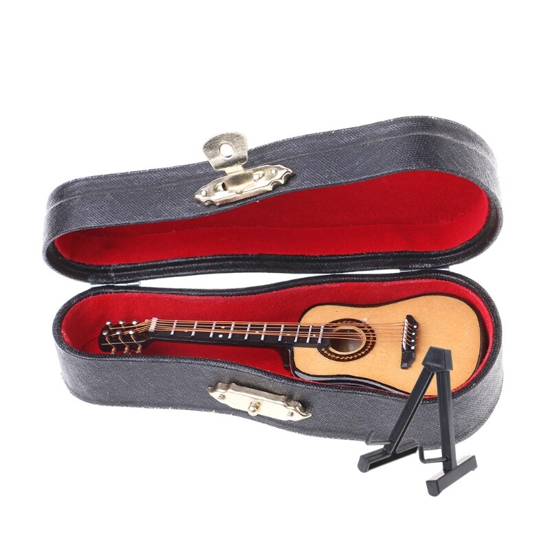 10cm Toy Acoustic Guitar Scale Model Home Office Desk Decor Ornaments