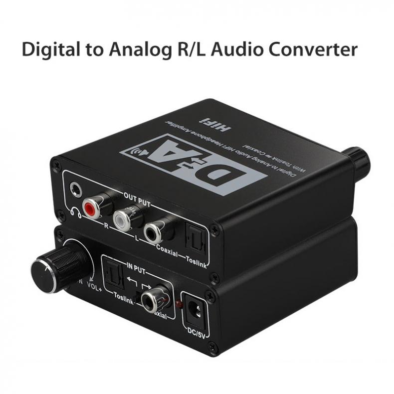 192kHz HiFi Digital Optical Coaxial to Toslink Analog RCA L/R 3.5mm Jack Audio Converters