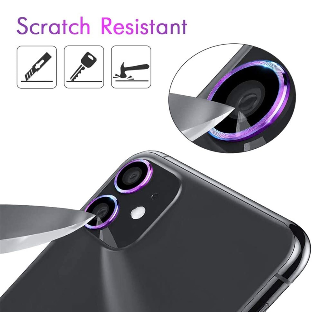 3 piezas de Protector de la caja del anillo de la Lente de la cámara trasera del teléfono para el iPhone 11 Pro Max