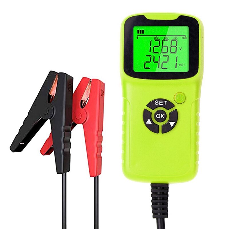 12V Car Battery Tester Vehicle Car LCD Battery Test Analyzer Auto System Analyzer Voltage Ohm CCa Test Diagnostic Tools