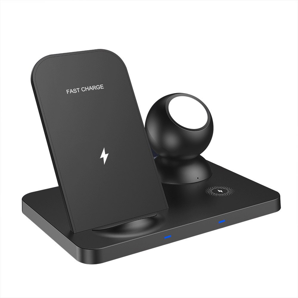 3 in 1 trådløs opladningsstation til apple watch 6 se 5 4 3 2 airpods pro  qi 15w hurtig oplader station til iphone 12 11 x xs  xr 8: Med uropladning