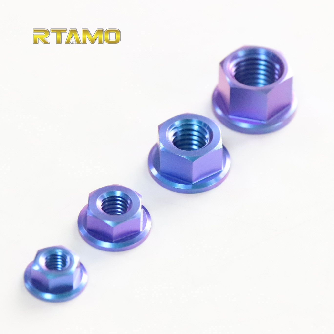 Titanium Flanged Nuts M12 M14 M16 M18 M25 Nut Screws Ti Bolts for Motorcycle Bicycle Car Parts