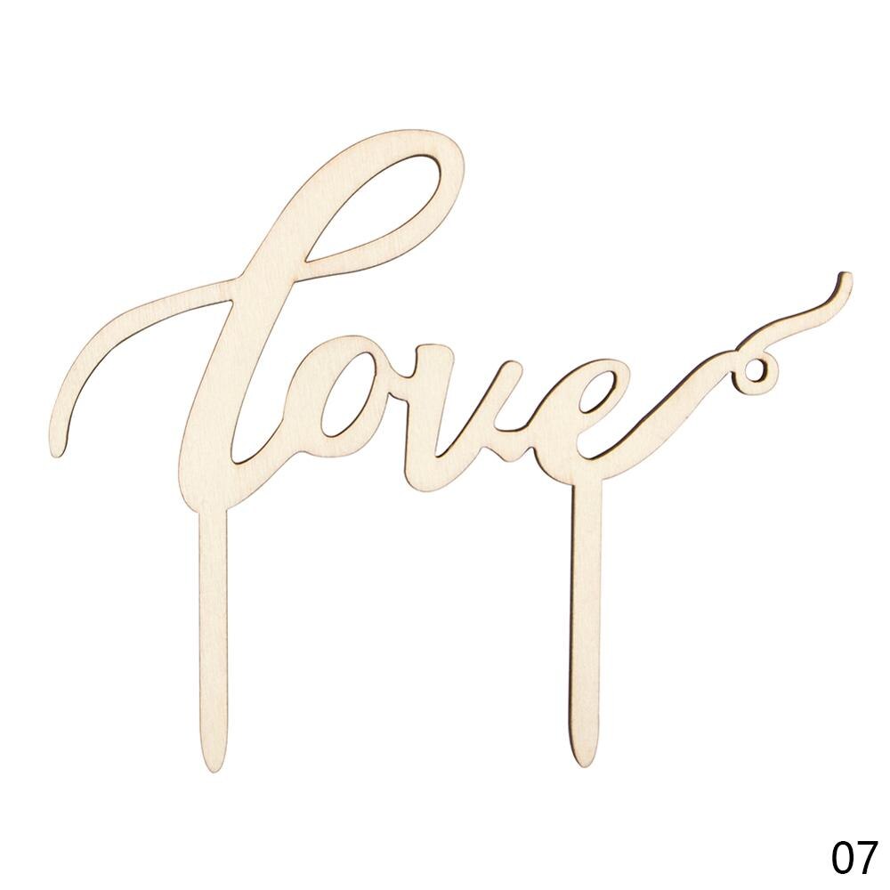 Wooden Cake Topper Love Mr&Mrs Letters Cake Topper... – Vicedeal