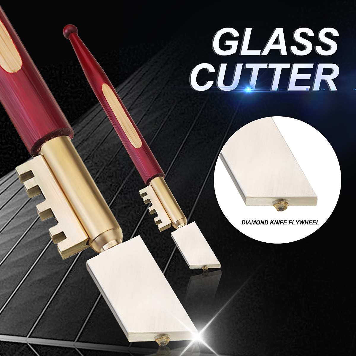 Glas skärare diy verktyg bärbar diamant spets glas spegel skär skär tjocklek 2-8mm halkskär verktygssats