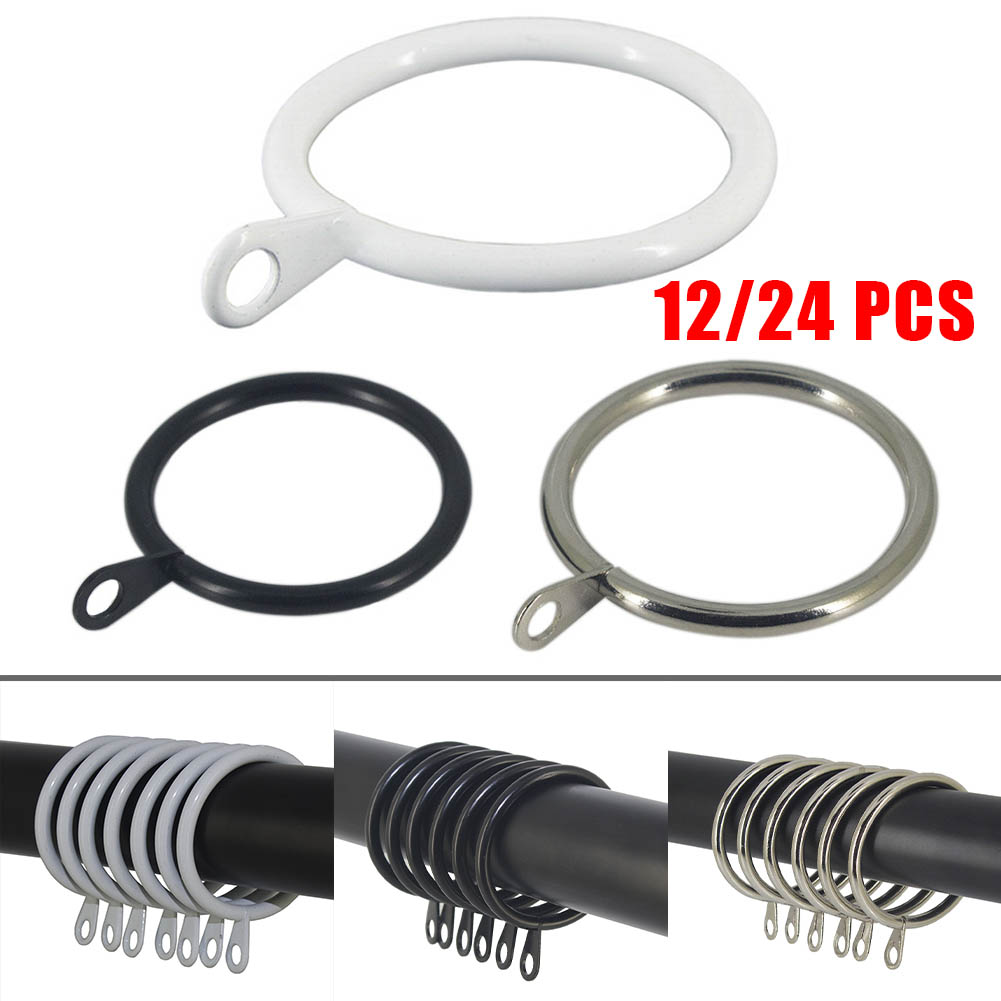 12/24 Stück Metall vorhang ringe Auf hänge haken für Gardinen stangen Stange Schleier Hoch leistungs ringe passen bis zu 25 bis 37 mm Gardinen stangen