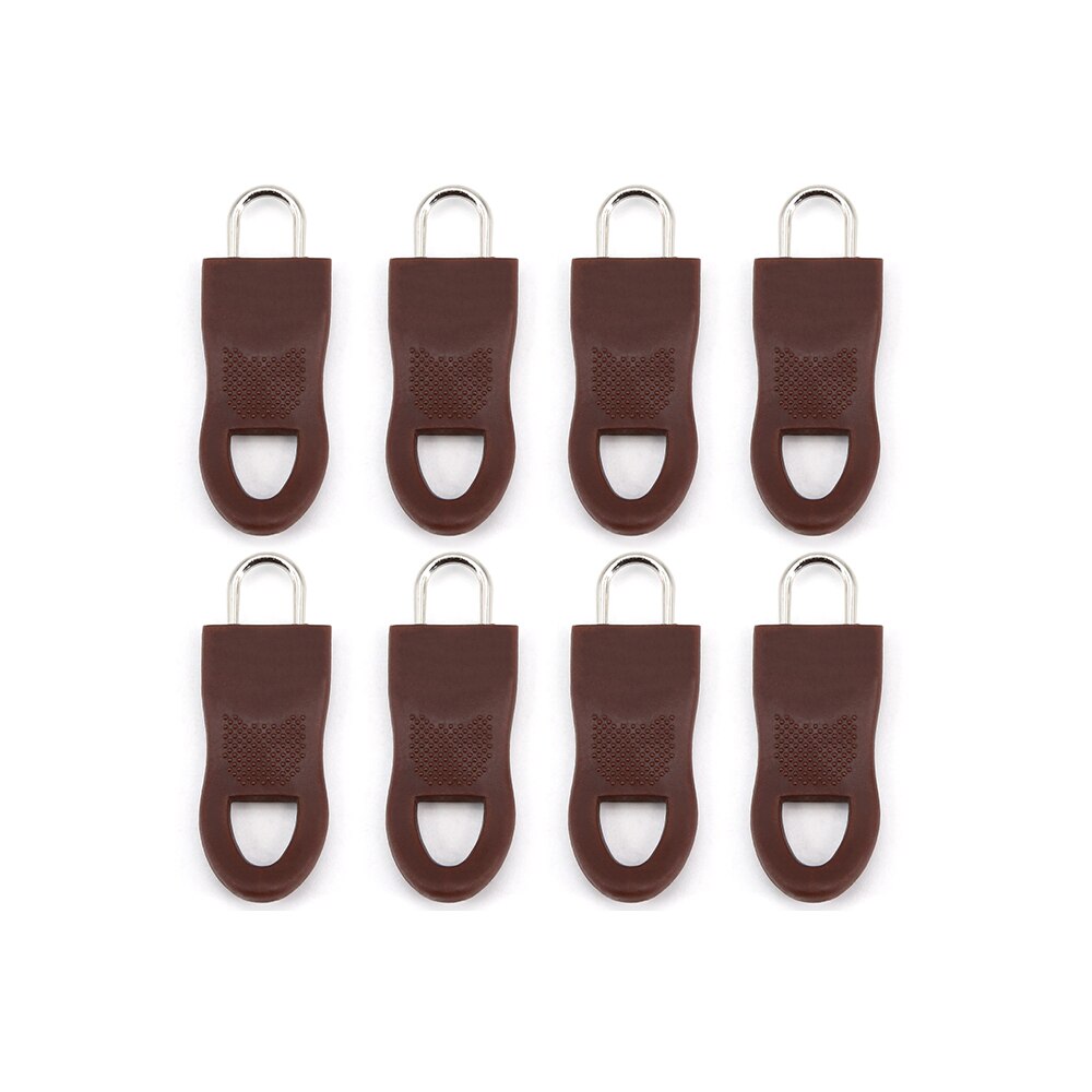 Universal replacement zipper pull head repair kit clothing zipper travel bag luggage backpack zipper pull head holder: b 8pcs