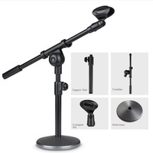 Desktop Metal Microphone Stand Boom Arm Suspension Scissor Microphone Holder Boom Arm 5/8-inch Threaded Mount for Blue Yeti mic