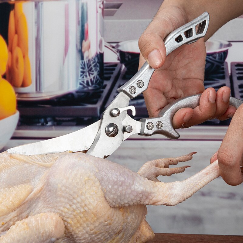 Chicken Bone Scissors Kitchen Scissors Thickened Stainless Steel Multifunctional Cut Goose Fish Food Chicken Bone Scissors Cover