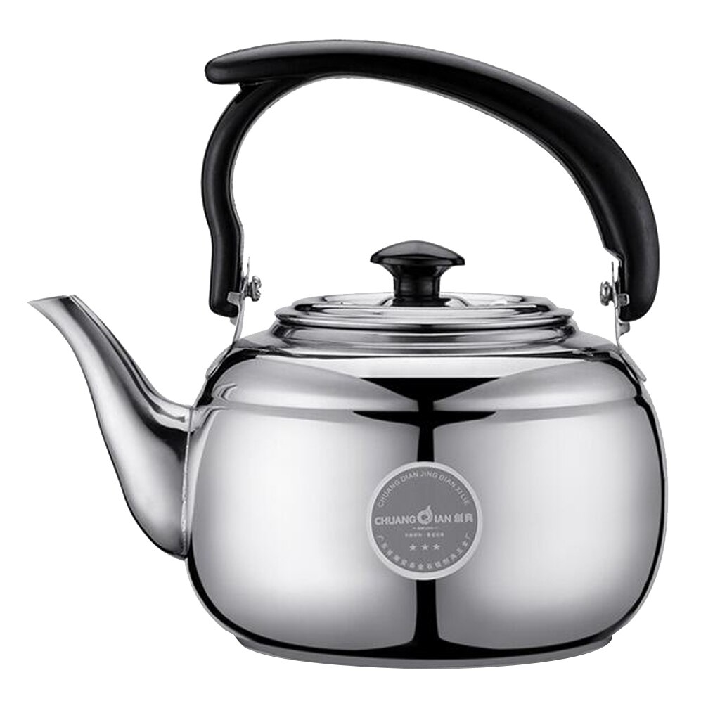 1 liter tekanna rostfritt stål kaffe te vattenkokare induktion spishäll tekanna kontor vatten snabbt kokande bäst: Silver-