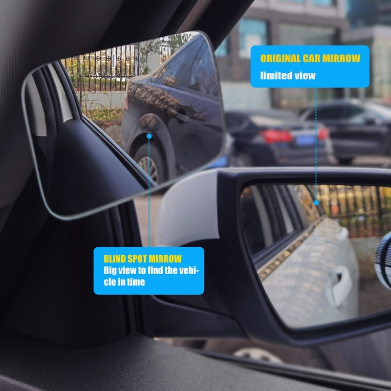 Auto Extra Dodehoekspiegel Interieur Bolle Achteruitkijkspiegel 360 Graden Groothoek Verstelbare Parking Randloze Spiegels