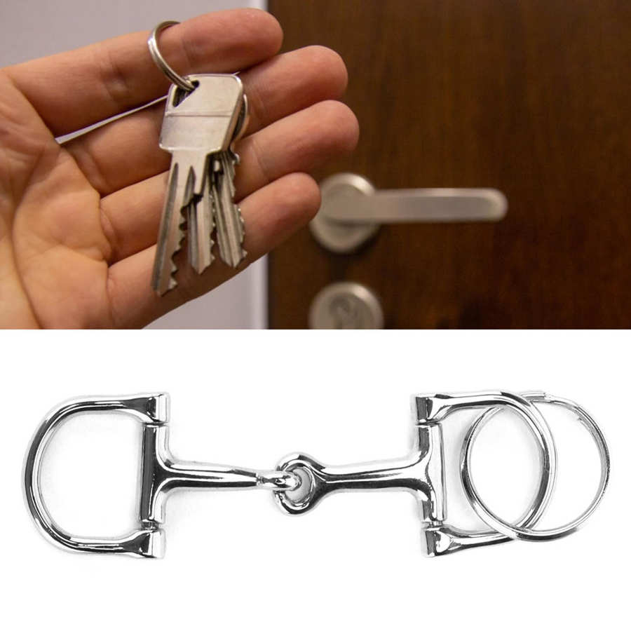 D Vormige Trens Sleutelhanger Duurzaam Zilver D Ring Zine Legering Paard Trens Bits Sleutelhanger Sleutelhangers Accessoires