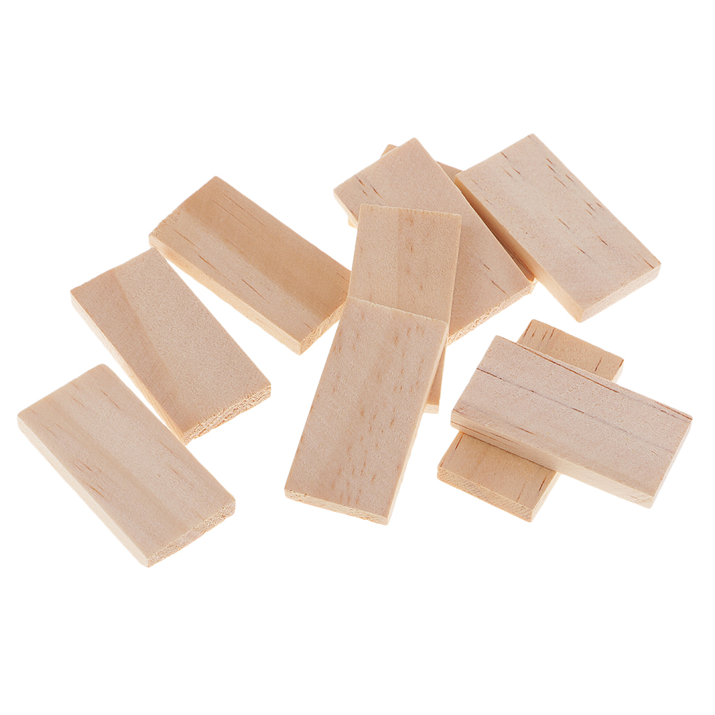 10pcs Blank Unfinished Wood Pieces - Wooden Cutout Tiles, Natural Rustic Craft Wood Blanks for Home Decoration, DIY Supplies
