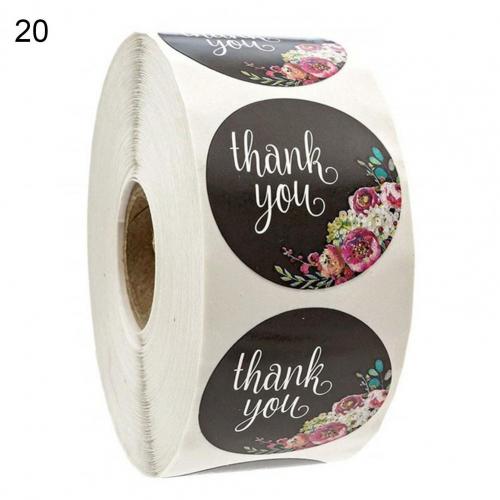 500Pcs Floral Pattern Thank You Stickers Roll Wraps Wedding Card Decals: 20