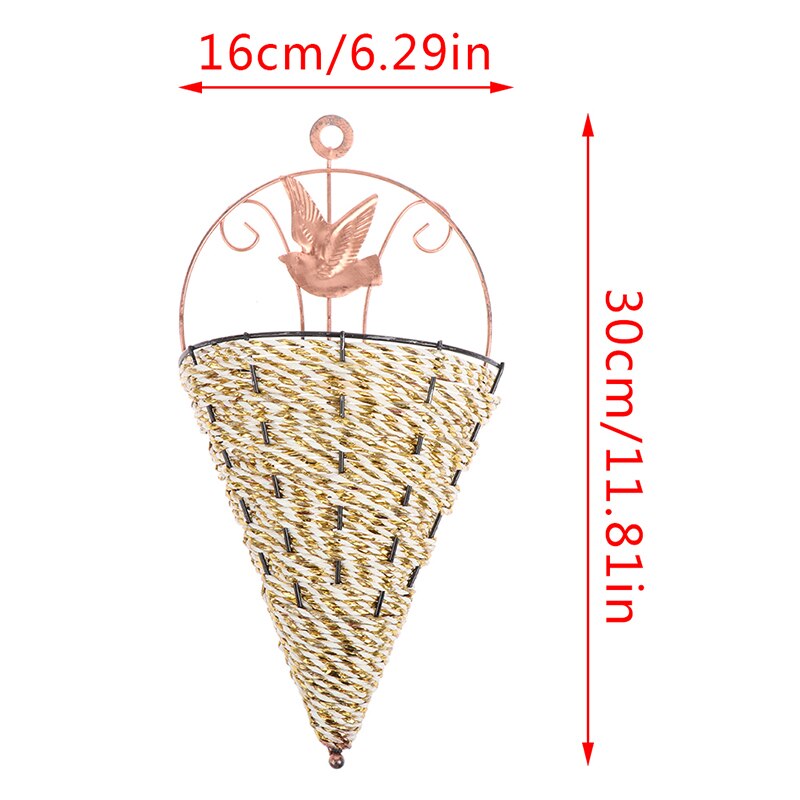 Natuurlijke rieten bloemenmand wanddecoratie pot plantenbak rotan vaas