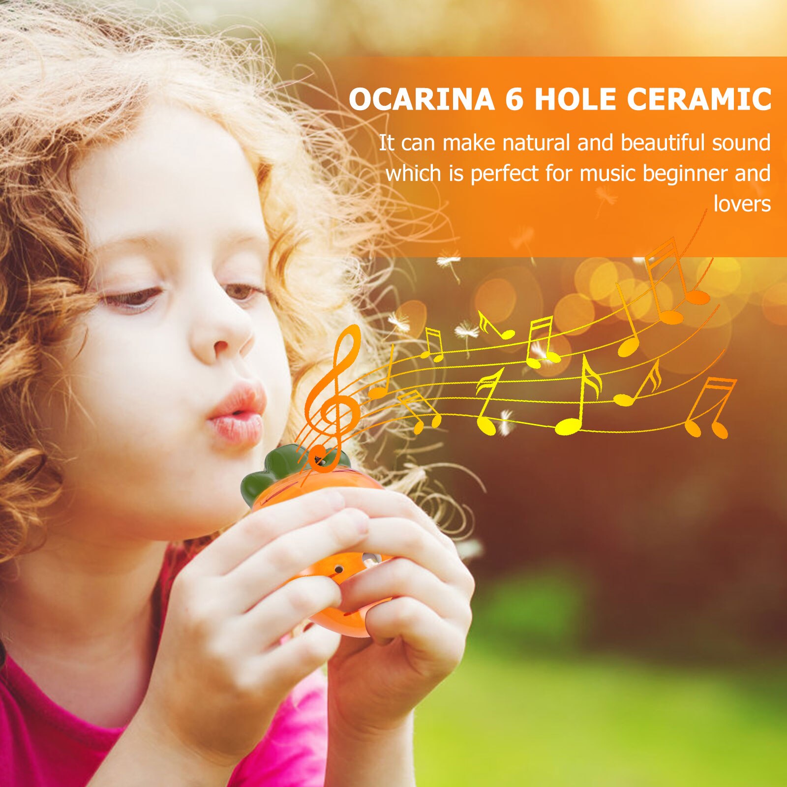 2pcs Cartoon 6 Holes Ceramic Ocarina Carrot Shaped Ocarina For Beginner