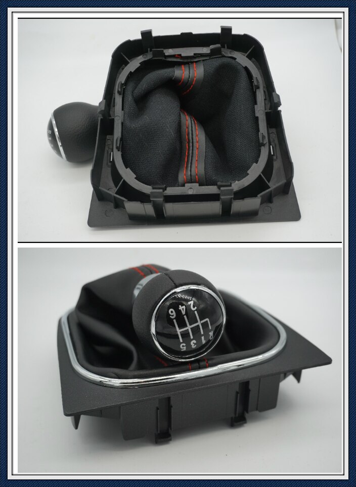 FAT 6 Speed Gear Shift Knob With Leather Boot For VW EOS 2006 2007 Scirocco