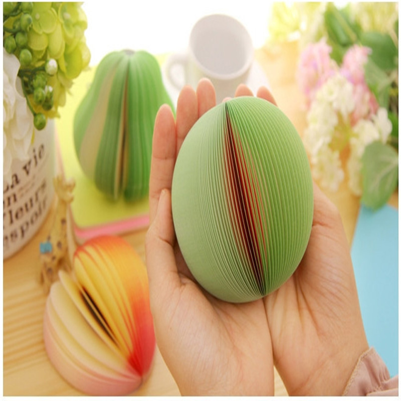 Notas de frutas coloridas, Bloc de notas de dibujos animados bonitos, Bloc de notas de Apple, oficina, escuela, hogar, Mensaje de papelería, escritura DIY, papel adhesivo MSG