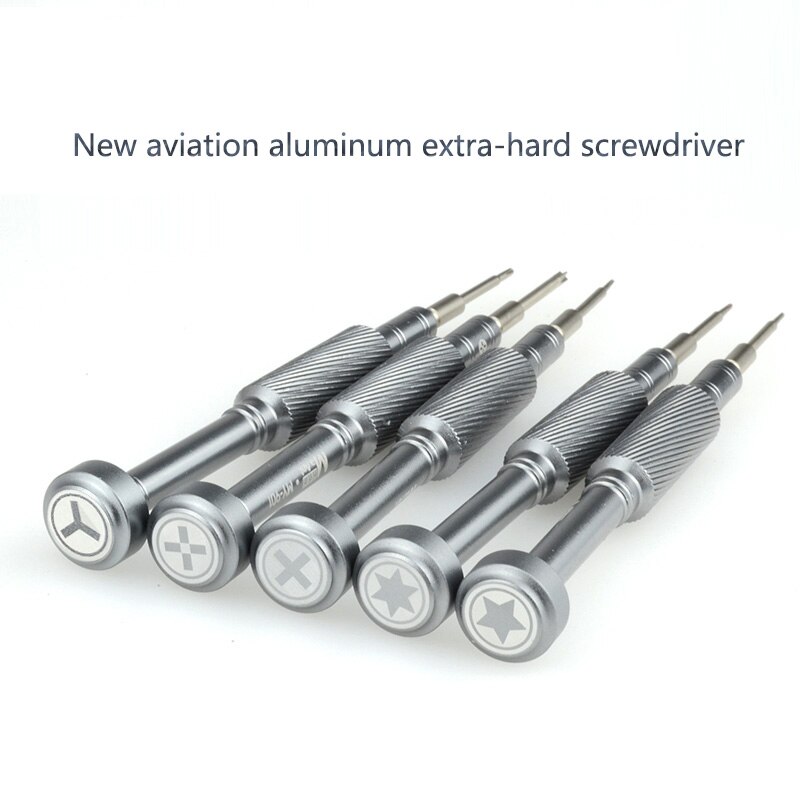 Maant Mijn-901 Mobiele Telefoon Professionele Onderhoud Schroevendraaier Y0.6 PH000 Pentalobe 0.8 M2.5 T1 T2 Bits Oem Schroevendraaiers Set: FULL SET 5PCS