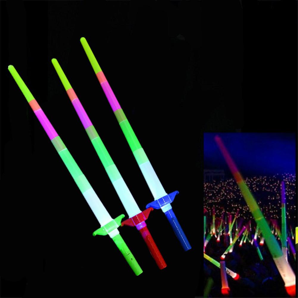 Retractable LED Light Flashing Glow Sticks Wands Toys Party Wedding Decoration