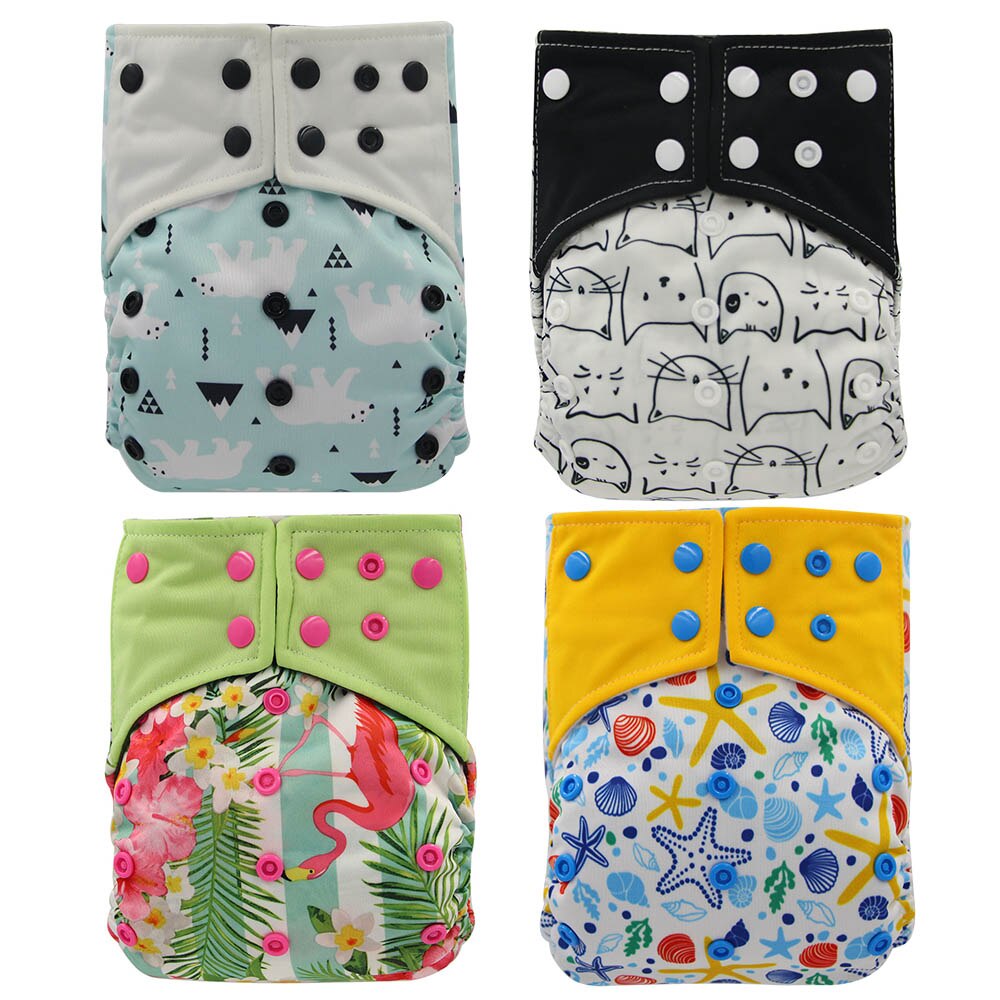 4PCS/Pack Washable AI2 Cloth Diapers Bamboo Charcoal Inner Baby Diaper Cover Washable Reusable Pocket Diaper Baby Nappies: 93(AI2)