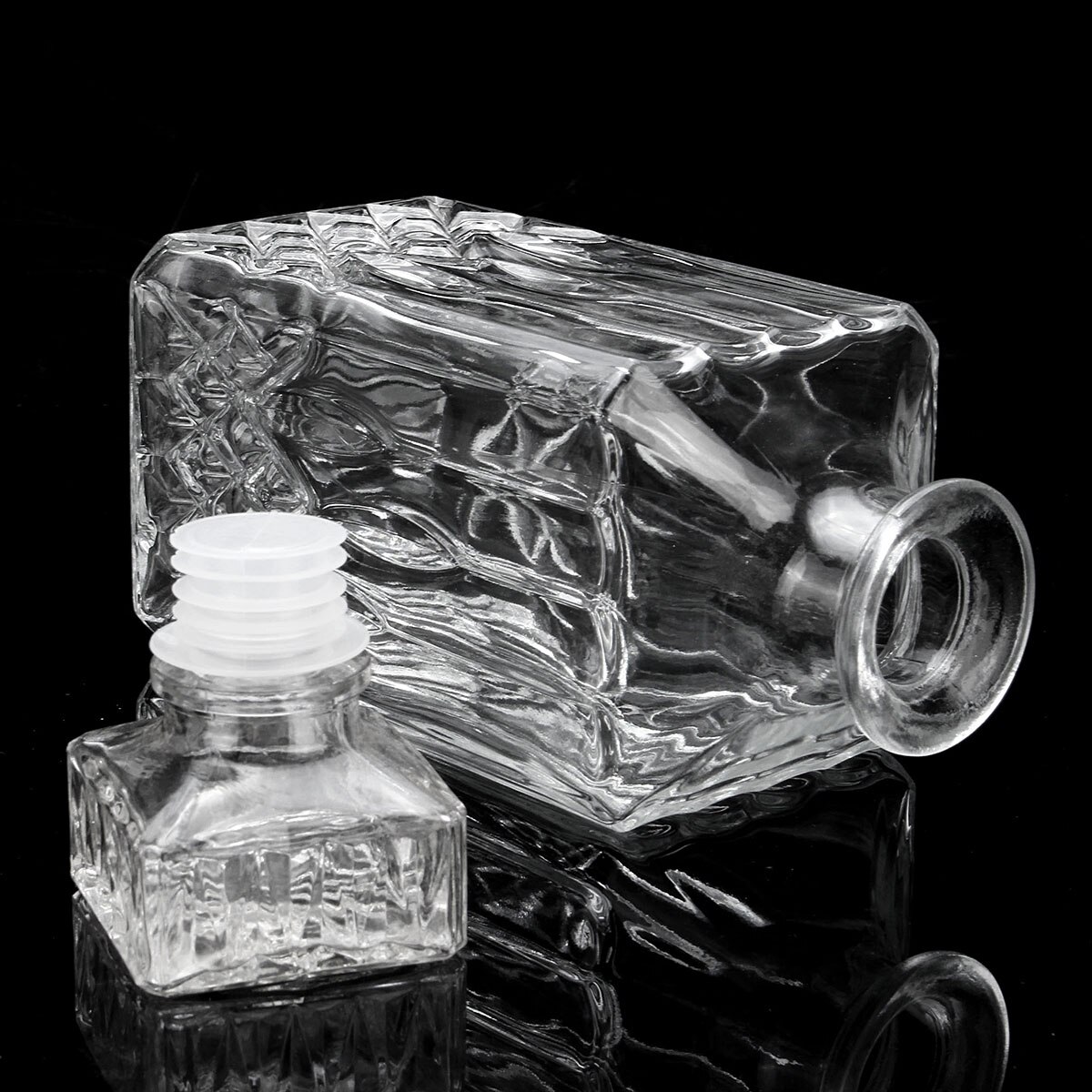 1 st 800ml diamant glasflaska hällare vintage glas sprit whisky kristall flaska dryck karaff karaff bar