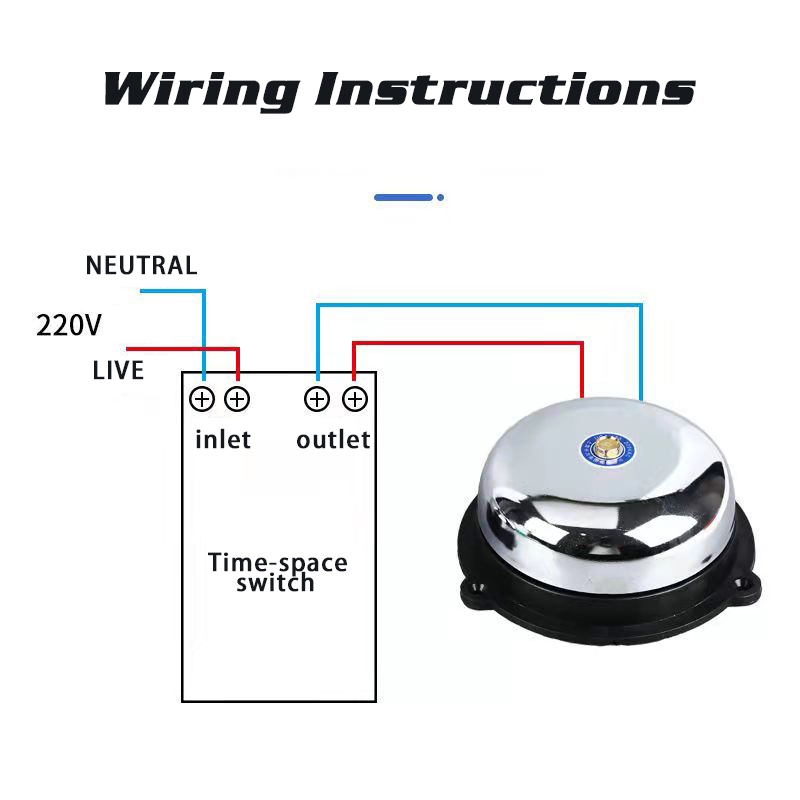 Tradition electric bell 2/3/4/6/8 inch AC220V High DB Alarm Bell Door bell School Factory BeLL