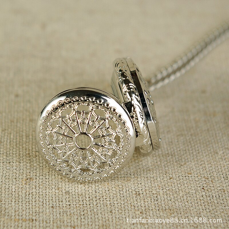 6009Small spider web pocket watch hollow silver back pattern personality pocket watch tide female pocket watch