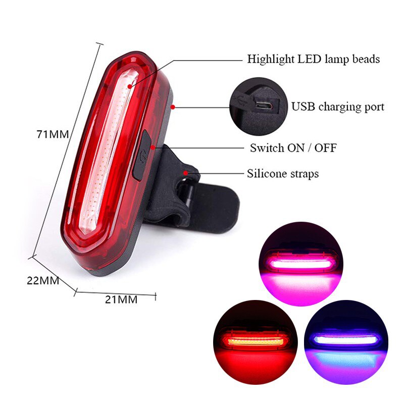 2 pçs luzes da bicicleta led usb recarregável 300 lumens luzes da bicicleta frente farol + traseira luz traseira ciclismo acessórios