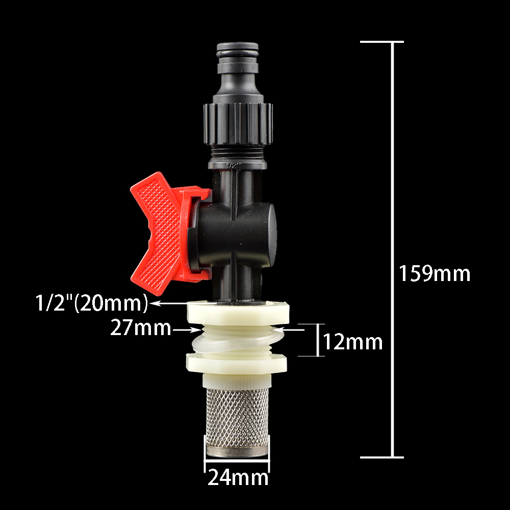 1/2 inch Replacement Barrel Water Butt Tap Rain Barrel Water Tank Plastic Faucet Garden Water Barrel Water Tank Spout Valve: Blue