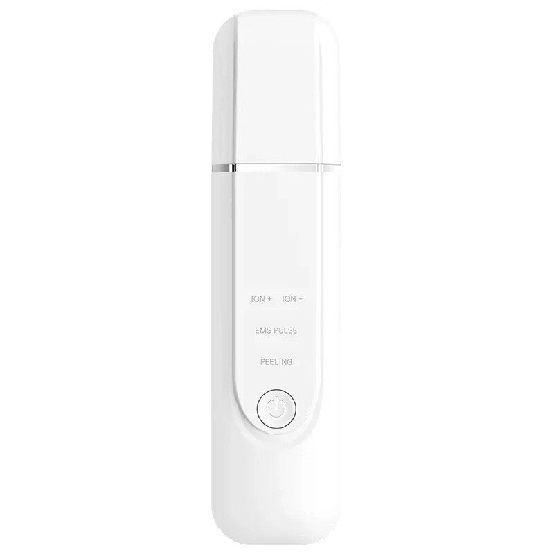 MS7100 Ultrasonic Facial Skin Scrubber Exfoliating Face Cleaning Peeling Rechargeable Care Device Beauty Instrument: WHITE