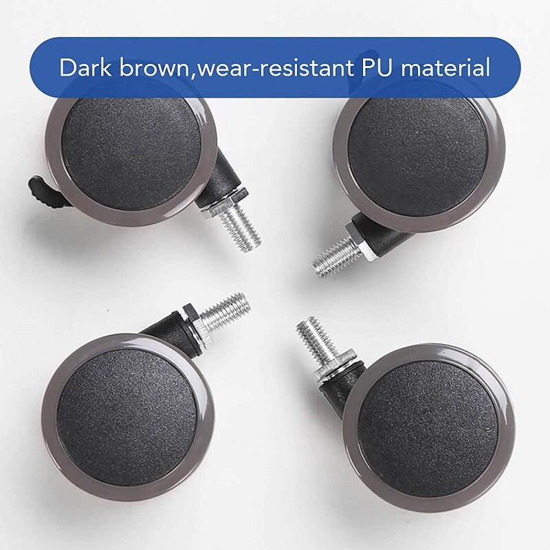 Height Adjustable Desk Leg Casters Desk Wheels Set of 4 pcs with Locking Casters Fit for Standing Desk